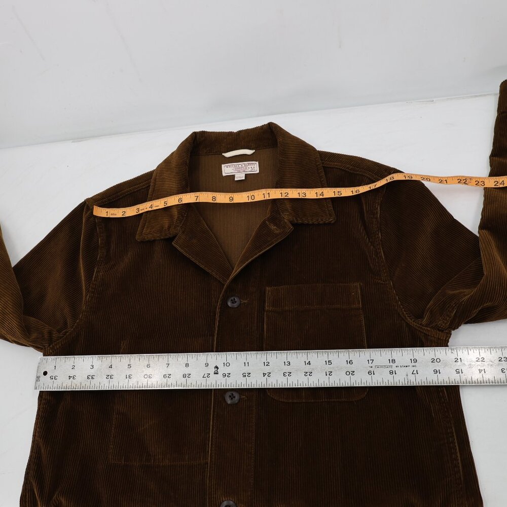 Wallace & Barnes Chore Jacket Men’s Medium Corduroy Button Up Pockets Brown - Picture 9 of 13